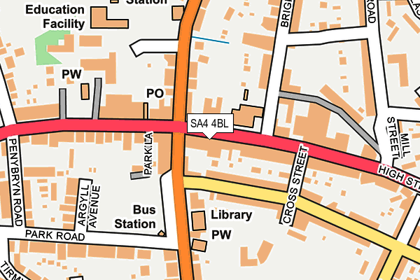 SA4 4BL map - OS OpenMap – Local (Ordnance Survey)
