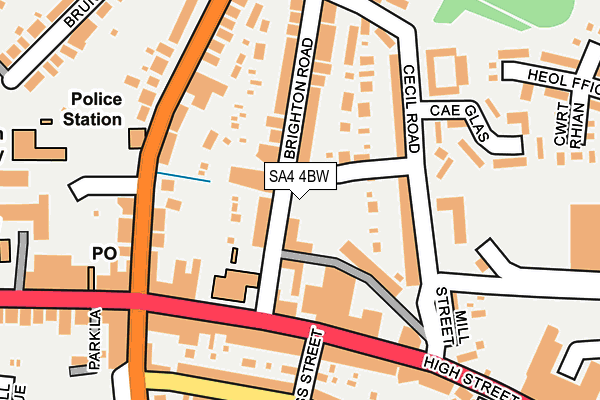 SA4 4BW map - OS OpenMap – Local (Ordnance Survey)