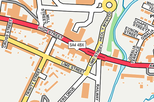 SA4 4BX map - OS OpenMap – Local (Ordnance Survey)