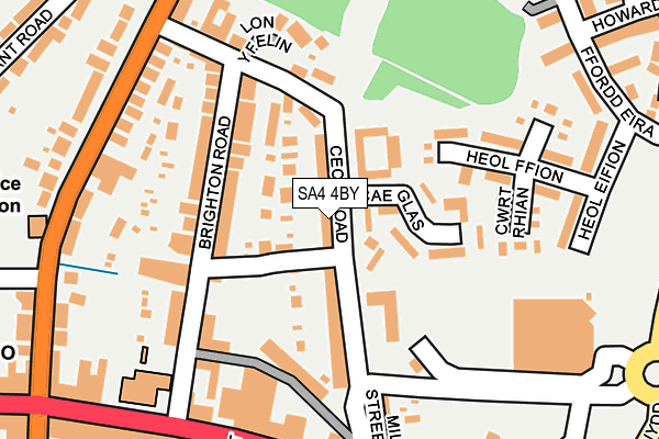 SA4 4BY map - OS OpenMap – Local (Ordnance Survey)