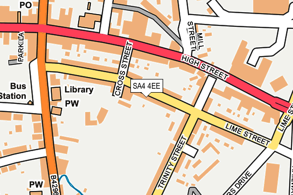 SA4 4EE map - OS OpenMap – Local (Ordnance Survey)