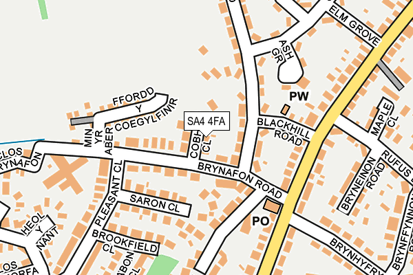 SA4 4FA map - OS OpenMap – Local (Ordnance Survey)