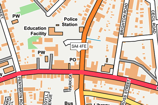 SA4 4FE map - OS OpenMap – Local (Ordnance Survey)