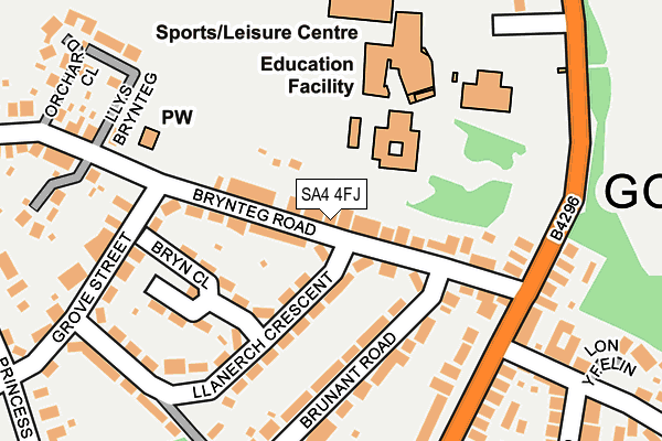 SA4 4FJ map - OS OpenMap – Local (Ordnance Survey)