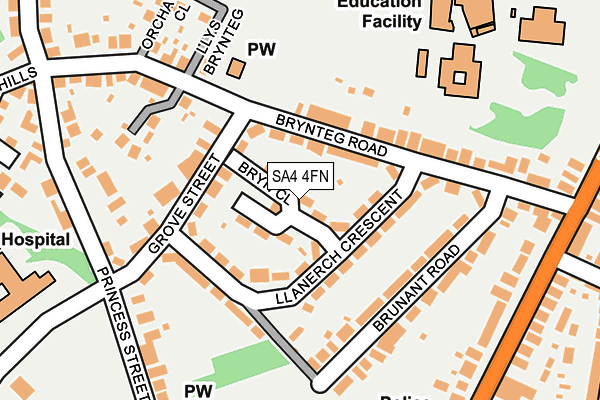 SA4 4FN map - OS OpenMap – Local (Ordnance Survey)