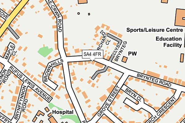 SA4 4FR map - OS OpenMap – Local (Ordnance Survey)