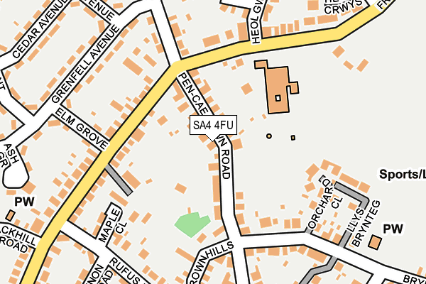 SA4 4FU map - OS OpenMap – Local (Ordnance Survey)