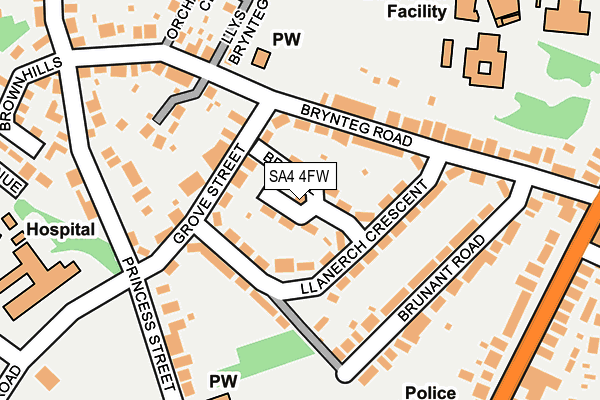 SA4 4FW map - OS OpenMap – Local (Ordnance Survey)