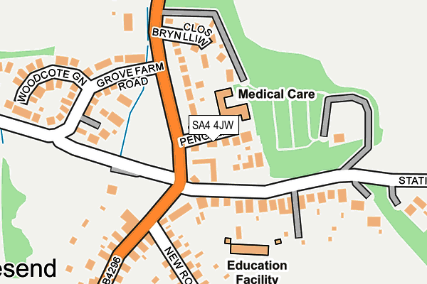 SA4 4JW map - OS OpenMap – Local (Ordnance Survey)
