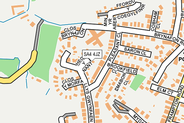 SA4 4JZ map - OS OpenMap – Local (Ordnance Survey)