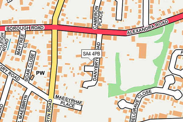 SA4 4PB map - OS OpenMap – Local (Ordnance Survey)
