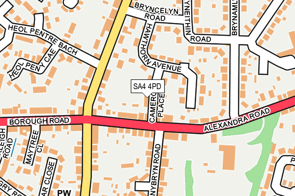 SA4 4PD map - OS OpenMap – Local (Ordnance Survey)