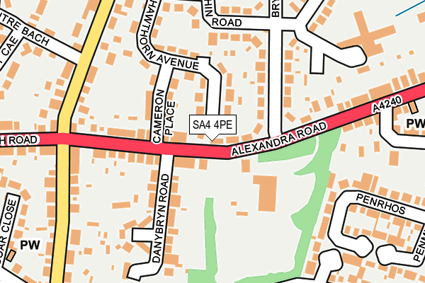 SA4 4PE map - OS OpenMap – Local (Ordnance Survey)