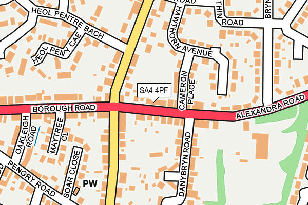 SA4 4PF map - OS OpenMap – Local (Ordnance Survey)
