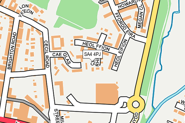 SA4 4PJ map - OS OpenMap – Local (Ordnance Survey)