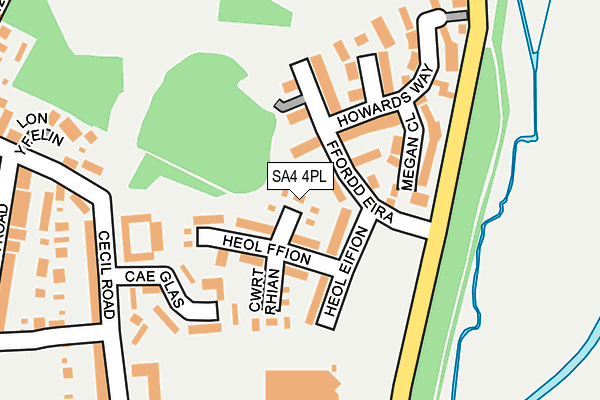 SA4 4PL map - OS OpenMap – Local (Ordnance Survey)