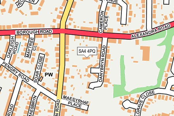 SA4 4PQ map - OS OpenMap – Local (Ordnance Survey)