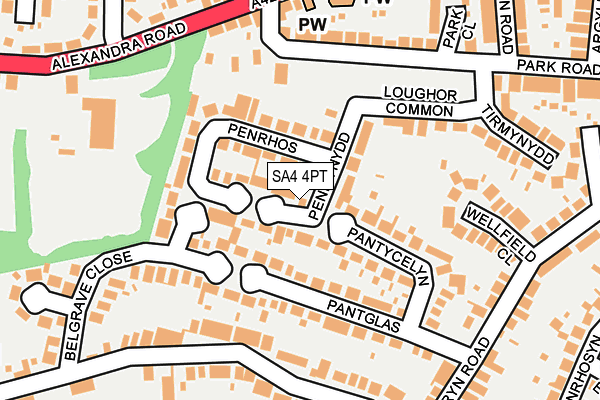 SA4 4PT map - OS OpenMap – Local (Ordnance Survey)
