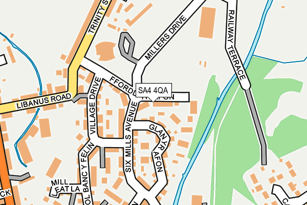 SA4 4QA map - OS OpenMap – Local (Ordnance Survey)