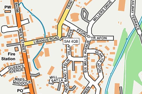 SA4 4QB map - OS OpenMap – Local (Ordnance Survey)