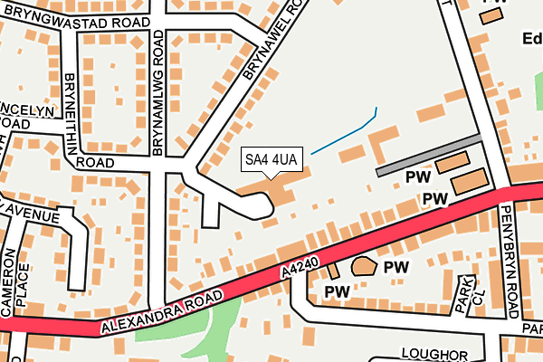 SA4 4UA map - OS OpenMap – Local (Ordnance Survey)