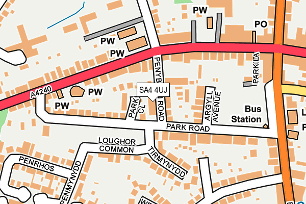 SA4 4UJ map - OS OpenMap – Local (Ordnance Survey)