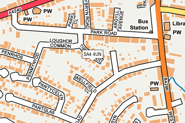 SA4 4UN map - OS OpenMap – Local (Ordnance Survey)