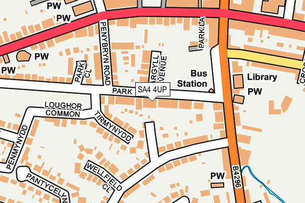 SA4 4UP map - OS OpenMap – Local (Ordnance Survey)