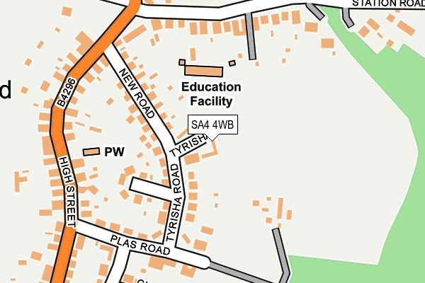 SA4 4WB map - OS OpenMap – Local (Ordnance Survey)