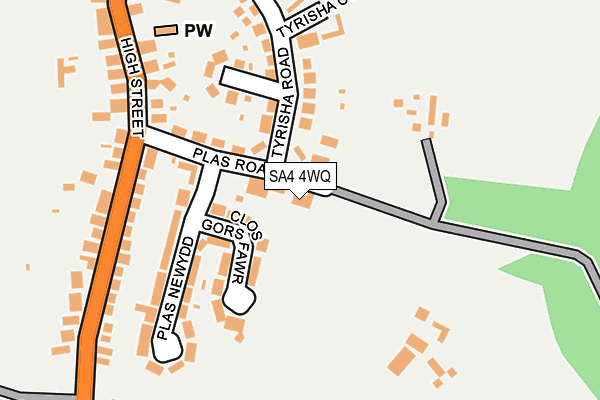 SA4 4WQ map - OS OpenMap – Local (Ordnance Survey)