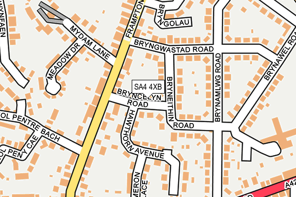 SA4 4XB map - OS OpenMap – Local (Ordnance Survey)