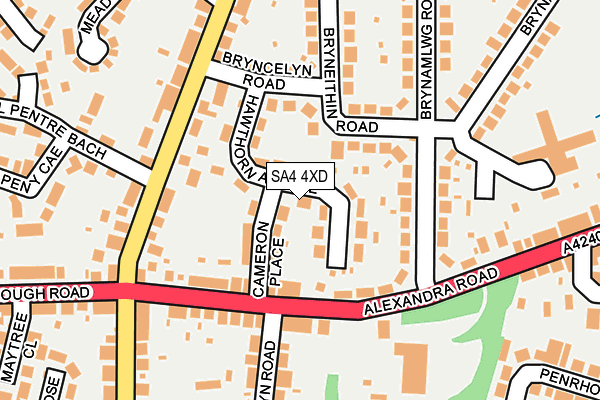 SA4 4XD map - OS OpenMap – Local (Ordnance Survey)