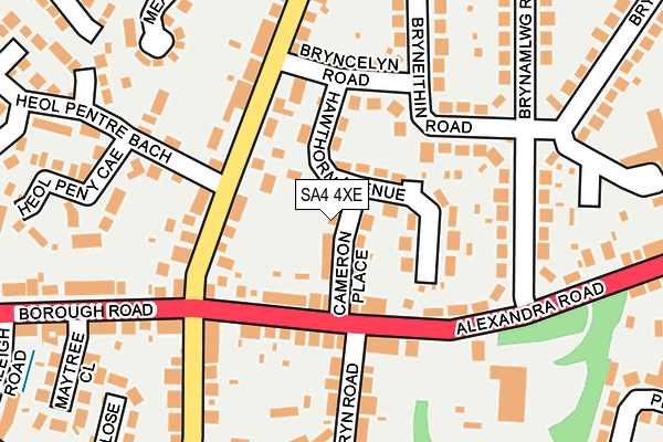 SA4 4XE map - OS OpenMap – Local (Ordnance Survey)