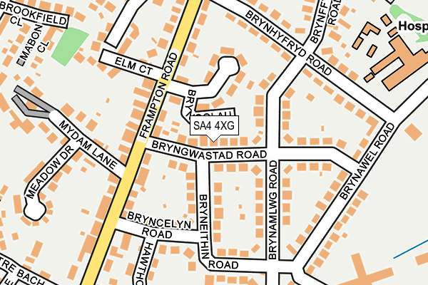 SA4 4XG map - OS OpenMap – Local (Ordnance Survey)