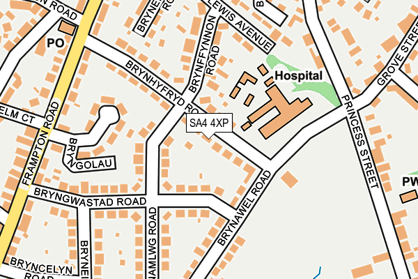 SA4 4XP map - OS OpenMap – Local (Ordnance Survey)