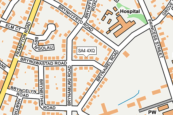 SA4 4XQ map - OS OpenMap – Local (Ordnance Survey)
