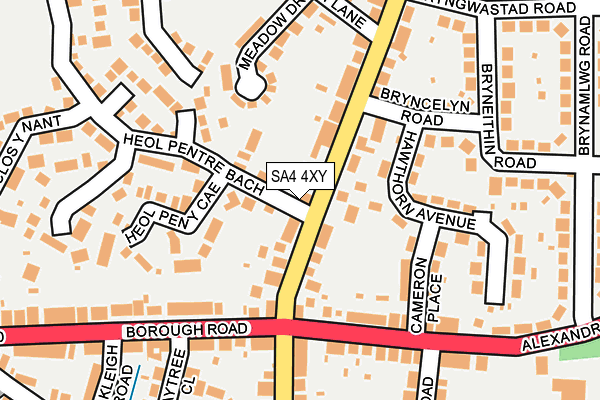 SA4 4XY map - OS OpenMap – Local (Ordnance Survey)