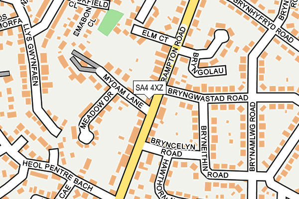 SA4 4XZ map - OS OpenMap – Local (Ordnance Survey)