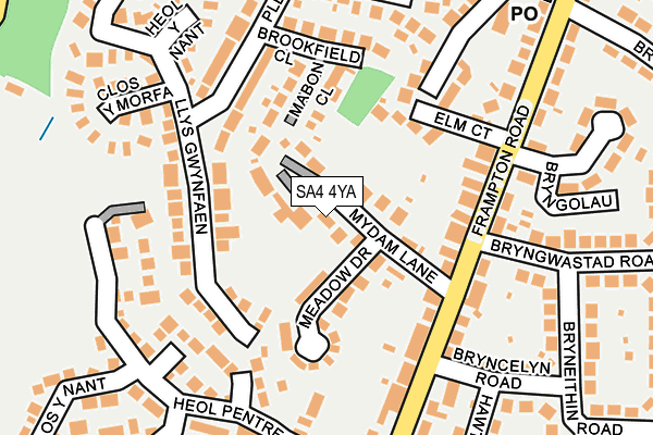 SA4 4YA map - OS OpenMap – Local (Ordnance Survey)
