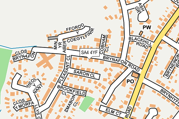 SA4 4YF map - OS OpenMap – Local (Ordnance Survey)
