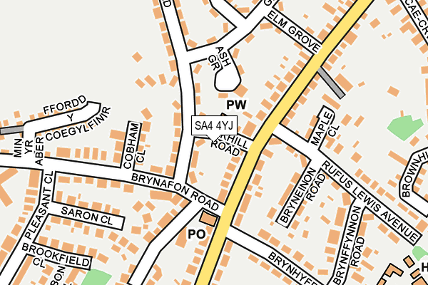 SA4 4YJ map - OS OpenMap – Local (Ordnance Survey)