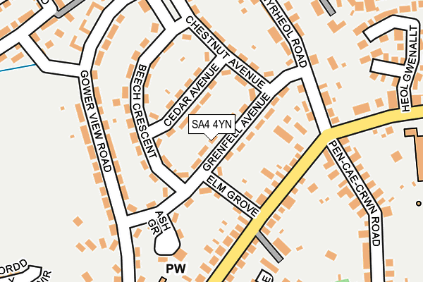 SA4 4YN map - OS OpenMap – Local (Ordnance Survey)