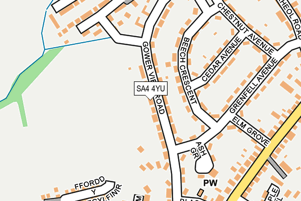 SA4 4YU map - OS OpenMap – Local (Ordnance Survey)