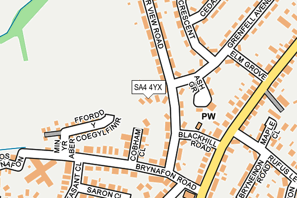 SA4 4YX map - OS OpenMap – Local (Ordnance Survey)