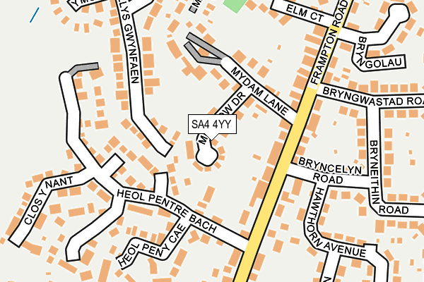 SA4 4YY map - OS OpenMap – Local (Ordnance Survey)