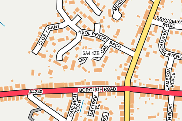 SA4 4ZB map - OS OpenMap – Local (Ordnance Survey)