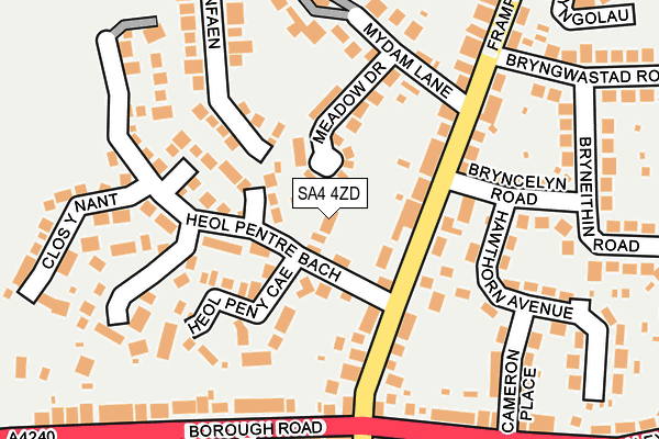 SA4 4ZD map - OS OpenMap – Local (Ordnance Survey)