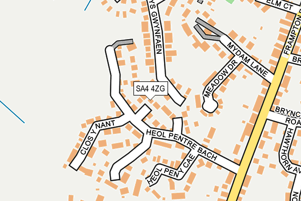 SA4 4ZG map - OS OpenMap – Local (Ordnance Survey)