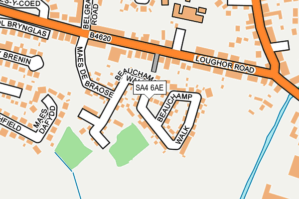 SA4 6AE map - OS OpenMap – Local (Ordnance Survey)