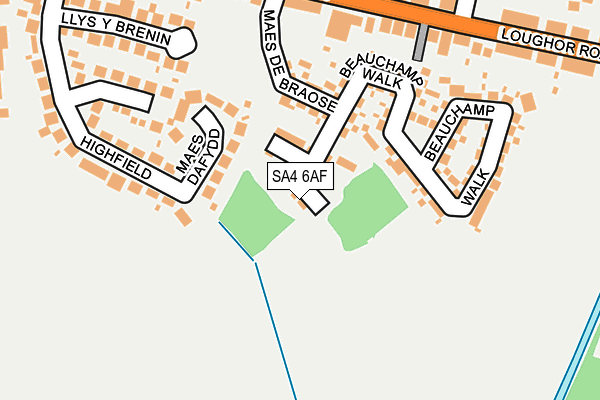 SA4 6AF map - OS OpenMap – Local (Ordnance Survey)